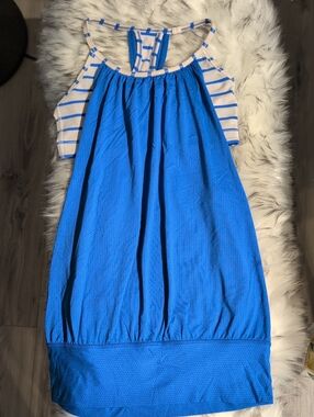 lululemon athletica Blue and White Striped Tank